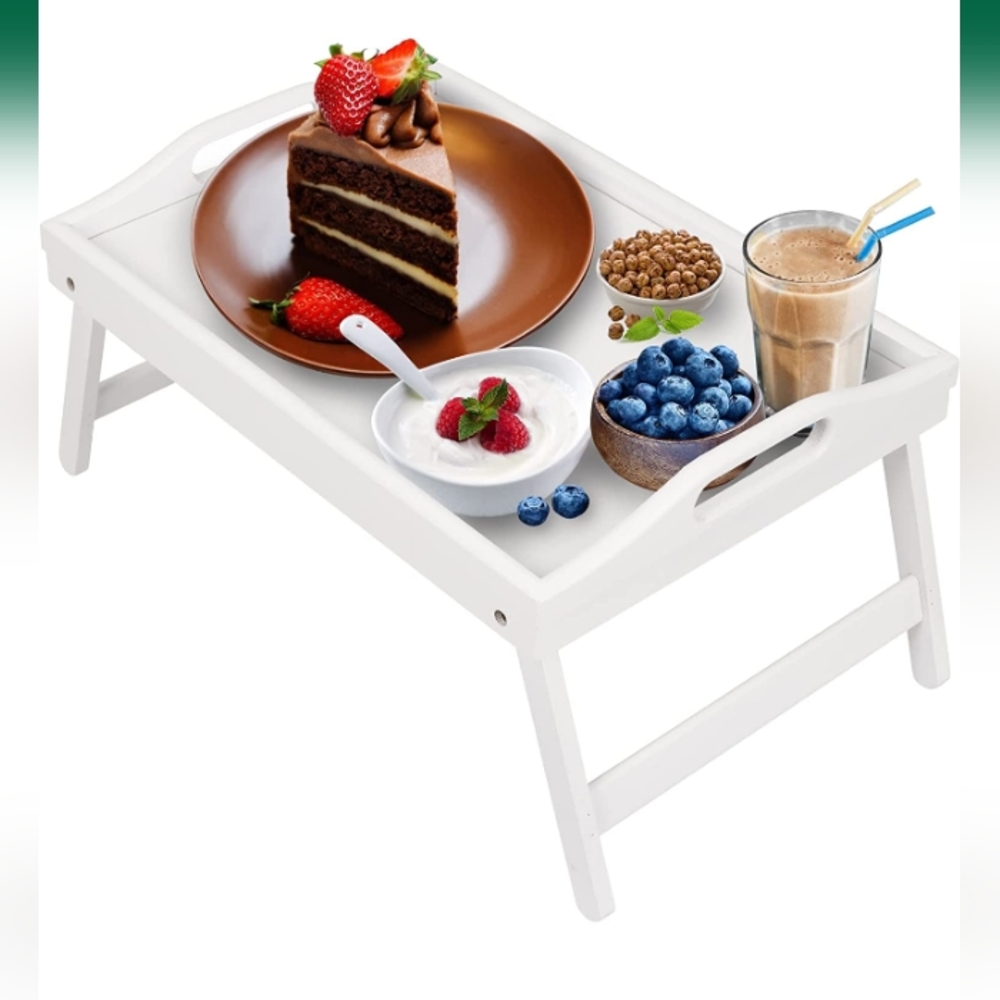 Bed Tray Table Folding Legs with Handles Breakfast Food Tray for Sofa,Bed,Eating